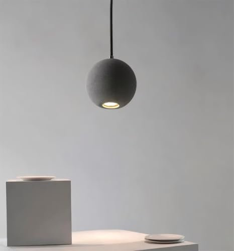 AstrizLamp Planet Pendelleuchte Beton 1 Licht Moderne Industrial Style Esstisch Hängeleuchte Rund LED Höhenverstellbar Küche Deckenleuchte Mond Leuchte, für Schlafzimmer, Esszimmer, Wohnzimmer, Bar