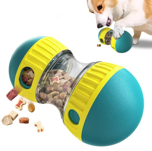 EPODA Jouet pour Chien Indestructible, Jouets pour Chiens Interactif de Mangeoire, Distributeur Croquettes Jouet Occupation pour Chiot, Cadeau d'anniversaire pour Chien à Couinement (Bleu)