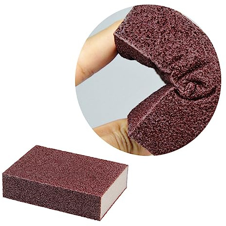 Spugna per Pulizia e Lavaggio Piatti Abrasiva Marrone | Schiuma Ricca e Presa Confortevole, per Cucina e Bagno, Materiale Spugna Microbeads Abrasive
