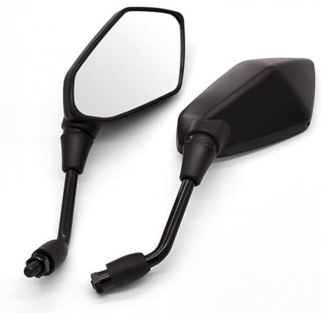 Motorrad Lenkerendenspiegel Für Kawa&saki Z900 Z900RS Z400 Z650 Z800 Z1000 Z250 Z 300 250R Rückspiegel Motorrad Rückseite Spiegel Zubehör(Schwarz)