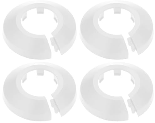 M METERXITY Juego De 4 Cubretubos Decorativos Blanco | Cubretubos Para Líneas De Drenaje Y Tubos De Radiador, Adecuados Para Tubos De Agua Con Flange De 25mm De Diámetro Exterior