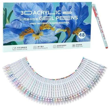 3D-Acrylmalerei-Gelstifte, Acrylfarben-Marker für Steine, Basteln, Malen, Zeichnen, Marker für Leinwand, Stein, Holz, Stoff, Steinpapier, Sammelalbum, Karten, kreative Projekte