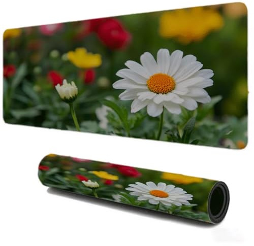 Alfombrilla Ratón Gaming XXL 1200x600, Mejora la Velocidad y la Precisión, Flores Primavera Mouse Pad Antideslizante, Alfombrillas Raton de Oficina y Casa, Accesorio Gaming para Ratón Teclado S-209