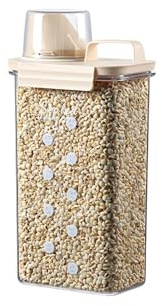 EssQuintorial Kitchen Storage Containers,2300ml/80.9oz Rice Container with Measuring Cup,BPA Free Airtight Food Storage Container for Pasta,Beans,Pet Food,Washing Powder