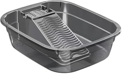 Fenteer Washboard Basin Wash Tub Portable Convenient Space Saving Lightweight Laundry Clothes Dormitory Scrubbing Board Laundry Basin, Gray