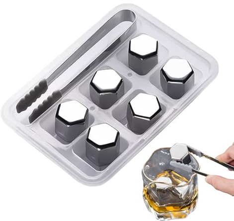 Cubo de hielo de metal - Diferencia de 1 a 3 cm de Tamaño, de congelación de Licor, de Hielo Rememblables, Piedras de Acero Inoxidable | de Potencia de Refrigeración