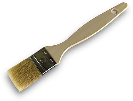 Pinceau Queue de morue | Lot de 12 | Soie Blanche | Largeur 40 mm | Multi Support | Peinture Huile Acrylique Vernis émaux Colle lasure Teinture apprêt résine | Kibros 320_40x12