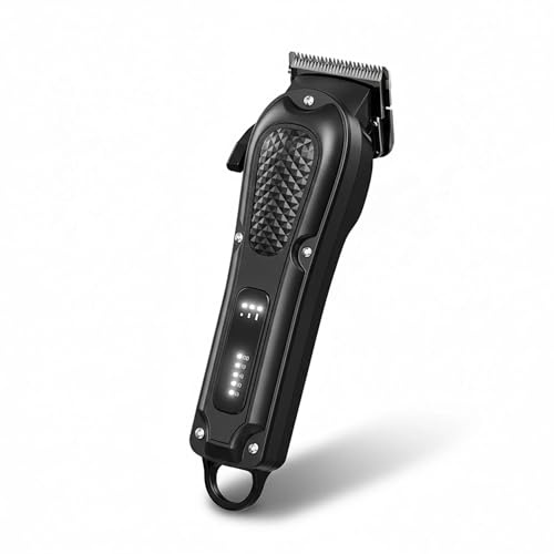 Tagliacapelli Ricaricabile Professionale Uomo – Display Digitale, 4 Pettini Regolatori, Batteria 2000mAh, Motore 6000rpm, USB, Autonomia 180 Min – Taglio Preciso e Silenzioso