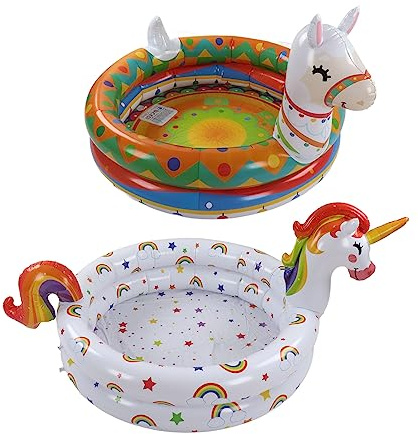 Yechiry Piscine Gonflable Pliable et Portable pour Enfants, 2 Pièces, Pataugeoire pour Bébés, Matériau en PVC étanche pour la Maison et l'extérieur