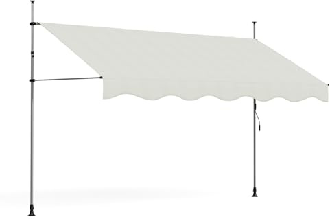 XUANYU Tenda da Sole per Esterno Avvolgibile, Tenda da Sole a Morsetto con Manovella, Tettuccio Resistente al Sole e Impermeabile, per Balconi Terrazzo Veranda (Sabbia 350 x 180 cm)