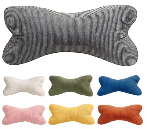 Nackenkissen Lesekissen, Leseknochen Nackenrolle, Ergonomische Form, Leseknochen, Lendenstütze Flexible Stütze für Büche, Ergonomisches Nackenkissen Als Lesekissen Zum Relaxen (Klein–Gestreift–Grau)