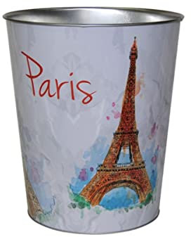 Lote de 5 Papeleras Infantiles de Metal París. Material Escolar. Detalles y Regalos Originales para Fiestas de Cumpleaños, Bodas, Bautizos, Comuniones y Eventos. DC