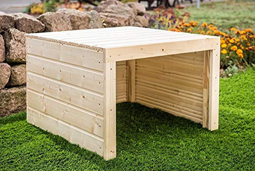 wortek Mähroboter Garage Carport Rasenmäher Roboter Rasenroboter Unterstand Dach - aus Holz - fertig montiert