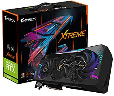 Gigabyte AORUS GeForce RTX 3080 Xtreme 10G (REV2.0) Carte graphique, refroidissement maximal couvert, LHR, 10 Go 320 bits GDDR6X, GV-N3080AORUS X-10GD REV2.0 Carte vidéo