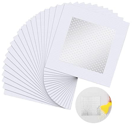 Wandreparatur Patch Selbstklebendes 20 Stück Trockenbau Reparatur Pflaster Aluminium Stoff Putzklebebänder Set Drywall Tool Gipskarton für Löchern Rissen Beschädigter Wänden Decken 10x10cm