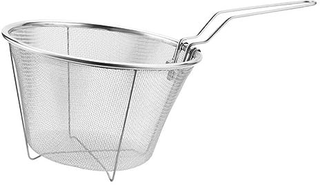 HEMOTON 1 Pc Panier De Friture en Acier Inoxydable Panier Passoire Alimentaire Panier Égoutter Le Panier à Friture Spagmoss Passoire à Pâtes Glisser à Travers Le Filet Papa Pliable