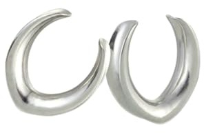 Ayoiow Ear Plug 6MM Schwarz Tunnel Plug Edelstahl U Form Flesh Ohr Tunnel