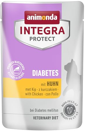 animonda Integra Protect Nourriture Humide pour Chat diabète avec Poulet (24 x 85 g), recommandée par Le vétérinaire en Cas de diabète mellitus, Nourriture diététique développée avec des vétérinaires