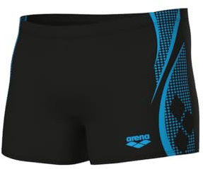 ARENA Bañador Corto Feel para Hombre Graphic, Black-Turquoise, 80