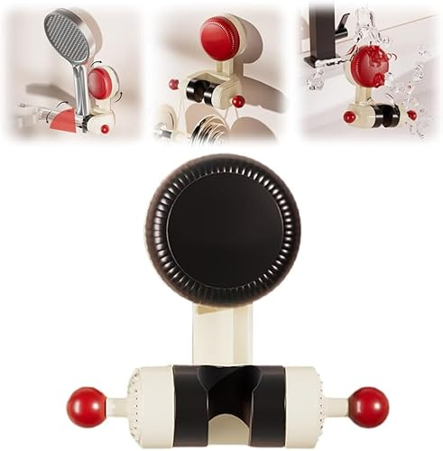 Soporte de ducha con ventosa ajustable, cabezal de ducha de mano extraíble y soporte de succión montado en la pared (negro)
