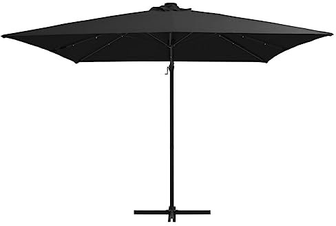 Annlera Garten-Sonnenschirm Balkonschirm Moderne Outdoor-Schirm Marktschirm Tischschirm Strandschirm Gartenmöbel Wasserdicht und Sonnenschutz Moderne und Elegante Design Schwarz 250x230 cm