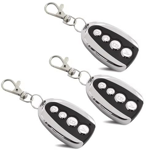 EunnacoTop 433Mhz telecommande Universelle Portail,Kit d'extension de 3 pièces, telecommande Porte de Garage,Télécommande de Porte-cles Universelle pour clonage et Copie Garage électrique.