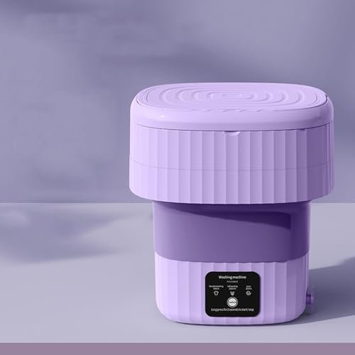 Lavatrice Portatile, 9 Litri Mini Lavatrice Portatile, Lavatrice Portatile Pieghevole Con Centrifuga, Lavatrice Da Campeggio Piccola Per Biancheria Intima, Calzini, Vestiti Per Bambini ,Purple