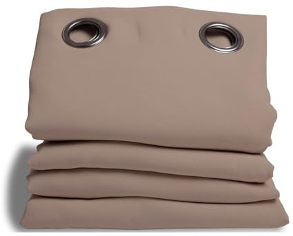 Moondream DecibelControl™ 4in1 Tenda acustica per la separazione di ambienti | Termica | Oscurante | Isolante | Tecnologia brevettata | Fabbricato in UE | Occhiello | Beige MC8220 | 140L x 250A cm