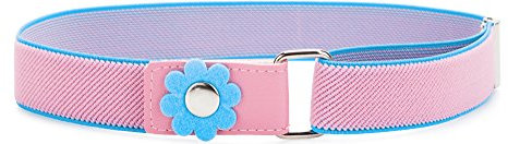 Ladeheid Mädchen Gürtel Elastik-Gürtel 1-6 Jahre 34-65 cm P15K (Rosa/Blau)