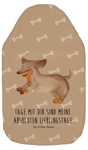 Mr. & Mrs. Panda Wärmflasche Hund Dackel - Geschenk, Vierbeiner, Wärmekissen, Haustier, Hundebesitzer, Hunderasse, Hunde, Dachshund, Hundemotiv,