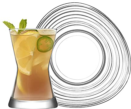 LAV Derin Modernes Glas Teetasse und Untertasse Set - 6 Person
