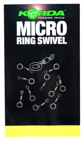 Korda Micro Rig Ring Swivel Large, Karpfenwirbel für Rigs, 20 Stück