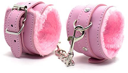 Hanyi PU Leder Handschellen SM Sex Fesseln Sexspielzeug für Paare (Rosa)