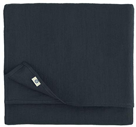Linen & Cotton Tischdecke Tischwäsche Hygge - Schwarz, 140x220 cm | 100% Leinen, Tischwäsche Landhausstil, Rechteckig Festliche Frühling/Home, Für Küche Restaurant Cafe Hotel Party Sommer