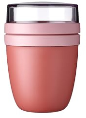 Mepal Müslibecher to go, praktischer Joghurtbecher to go - Unterteilung für Joghurt & Müsli - Geeignet für Gefrierschrank, Mikrowelle & Spülmaschine - 500 ml + 200 ml - Vivid Mauve