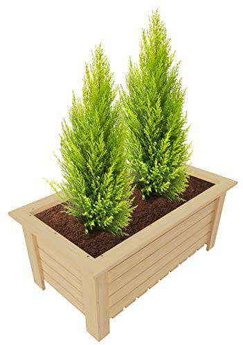 Generisch Macetero de madera para plantas, caja de madera natural, jardinera para hierbas, jardinera de madera auténtica, interior y exterior, 70 x 40 x 30 cm