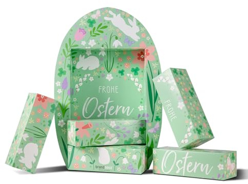 Brandnooz Osterei XXL | Riesiges Ostergeschenk über 20 Teile für die ganze Familie| Süßigkeiten | Snacks | Spiele und Geschenkideen | Candy Box | Warenwert über 74 €! Alle Artikel in Originalgröße