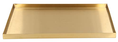 Dekaim-Bandeja De Almacenamiento Rectangular con Placa Dorada De Metal Moderna, Bandeja De Acero Inoxidable para Exhibición De Joyería Y Cosméticos
