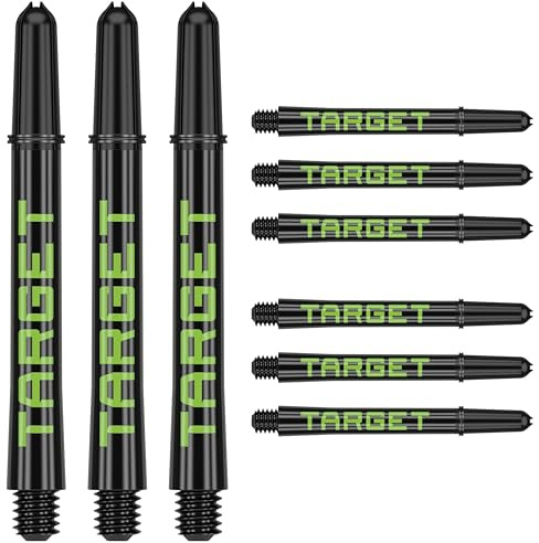 Target Darts Shaft – Target Pro Grip Tag Shaft (9er Pack) Multipack Shafts, Profi Dart Zubehör, Dart Shaft Set (7 Farbkombinationen) - In Längen Kurz/Intermediate/Medium