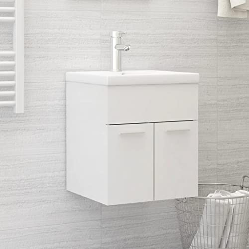 puraday Mobile Sottolavabo Bianco Lucido 41x38,5x46 cm in Truciolato Mobile Sotto Lavabo Mobili Bagno Sospesi Mobile Bagno Classico Fornire Spazio Sufficiente Per Riporre Gli Oggetti In Bagno