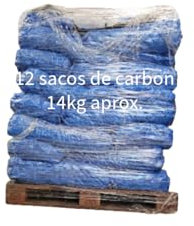 Peyca Carbon Vegetal de encina Especial hosteleria 14kg Aprox. (Palet con 12 Sacos de Carbon de 14kg). Gran duracion. Ideal para barbacoas.