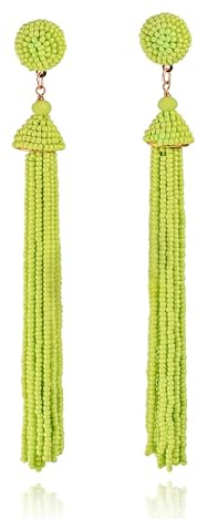 ZAVANA Pendientes Largos de Borla para Mujer, Pendientes Largos con Cuentas de Colores, Pendientes Boho Chic Hechos a Mano, Pendientes de Gota Bohemios Elegantes, Joyería de Disfraz Para Mujer