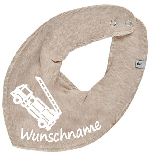 HALSTUCH mit Namen oder Text personalisiert für Baby oder Kind aus Baumwolle in Einheitsgröße Feuerwehr
