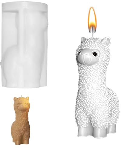 Kerzenformen zum Gießen 3D Silikonform Kerze Alpaka Kerzenform Silikon Set Kerzengießformen Kerzen Selber Machen Formen Silikon Leere Wachsformen Kerzengießform