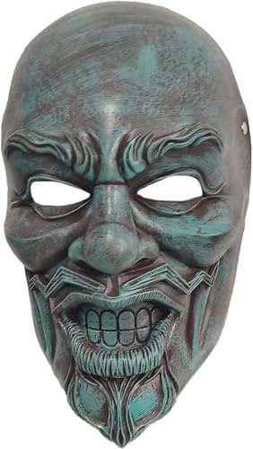 Uncle Cosplay Latex Maske Halloween Gruselige Realistische Dämonen Halbgesichts Maske The Fiend Devil Mask Ghostface Kostümzubehör (Ghost Maske 2)