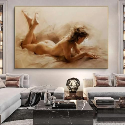 ZHAOLIN Abstrakte nackte Frau Leinwand Malerei Wandkunst Sexy nackte Frau Körper Poster Drucke für Schlafzimmer Wohnzimmer Wohnkultur Geschenk 70x100cm (28x39in) Rahmenlos