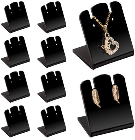 PH PandaHall Acryl-Ohrring-Halter Organizer, L-förmig Ohr Organizer baumelnd Schwarzer Ohrring Display Ständer für Ohrring-Halskette-Schmuck-Shows Einzelhandel, 4.7x4x4.7cm