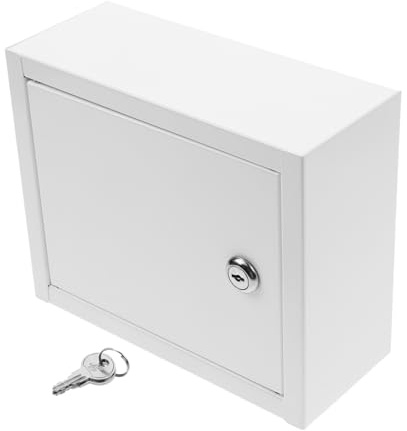 FUNOMOCYA Wall Mount Milk Box with Lock for Safe Storage of Milk Bottles and Mails, Iron Material, White Colour, Suitable Capacity for Home and Office Use