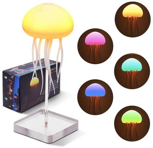 Umikk Quallenlampe, LED Fantasy Quallenlampe, Leuchtende Quallen, LED Quallen Lampe Stimmungslicht Geschenke, Tragbare Quallen Lampe, für Dekorative Atmosphärenbeleuchtung
