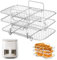 Airfryer Zubehör - Air Fryer Rack - 304 Edelstahl Airfryer Zubehör - Mehrzweck Grillrost und Dämpfen Rack für Ninja Heißluftfritteuse Foodi Dual Zone [AF300EU][AF400EU]